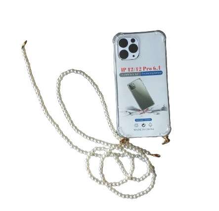 IP 12/12 Pro 6.1 clear case with beaded string