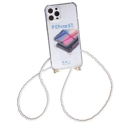 Cell Phone iP 12 Pro max (6.7)cover with beaded strap