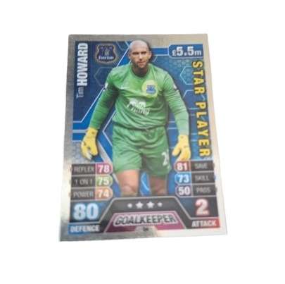 Match Attax 2013-2014 Star Player Card No 91 Tim Howard - Everton