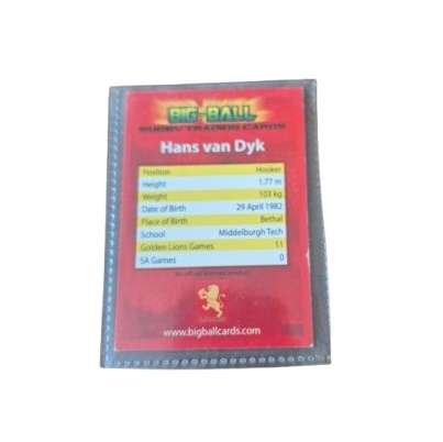 Hans van Dyk - Big Ball - Rugby Trading Cards
