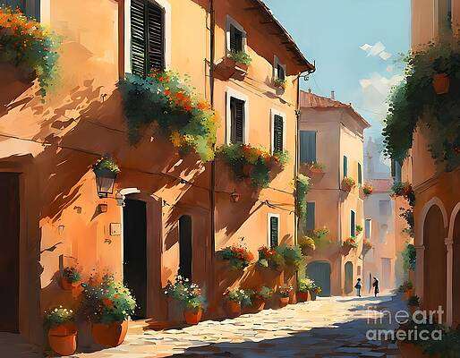 Charming Italian Cobblestone Street [d]