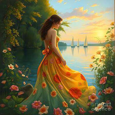 Enchanting Sailboats at Sunset Scene [d]