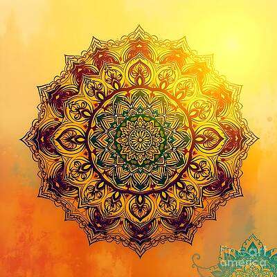 Mandala in Hues of Orange and Bright Yellow [d]