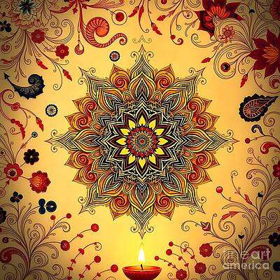 Mandala in Hues of Red and Gold [d]