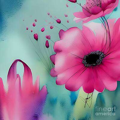 Pink Gerbera Abstract [d]