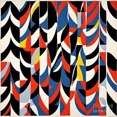 Red, Blue, Black Geometric [d]