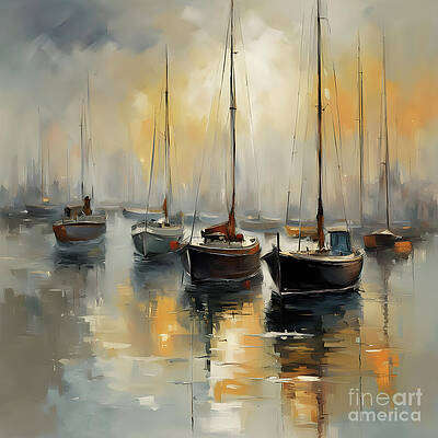 Sailboats Gently Float in the Haze [d]