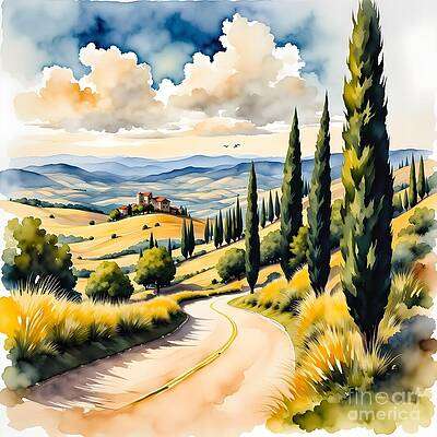 Scenic Tuscan Watercolour [d]