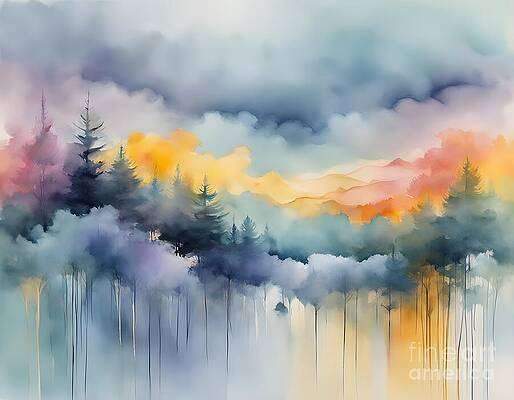 Tall Pines fading into a Misty Backdrop [d]