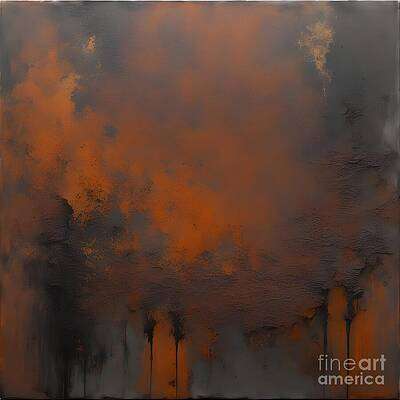 Textured Earthy Tones of Burnt Orange and Charcoal [d]