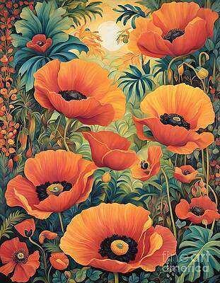 Vivid Orange Poppies Flourishing [d]
