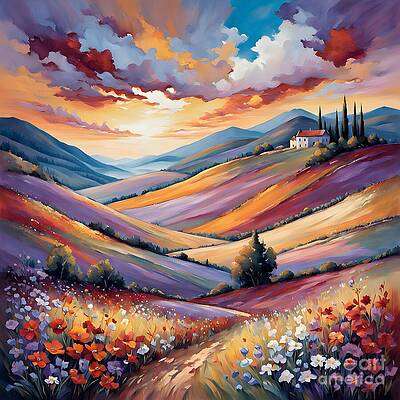 Warm Landscape Covered in Flowers [d]