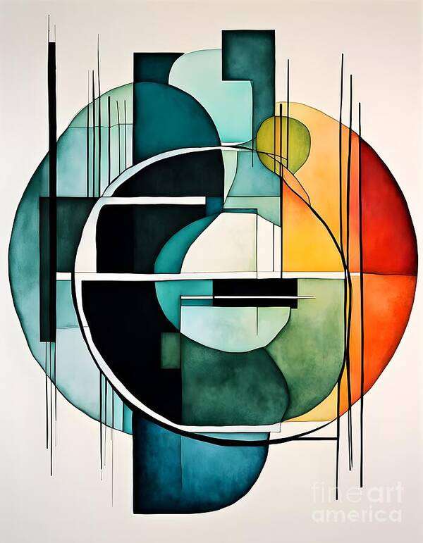 Abstract Art Print featuring the digital art Abstract Circular Design by Jennifer Van Niekerk