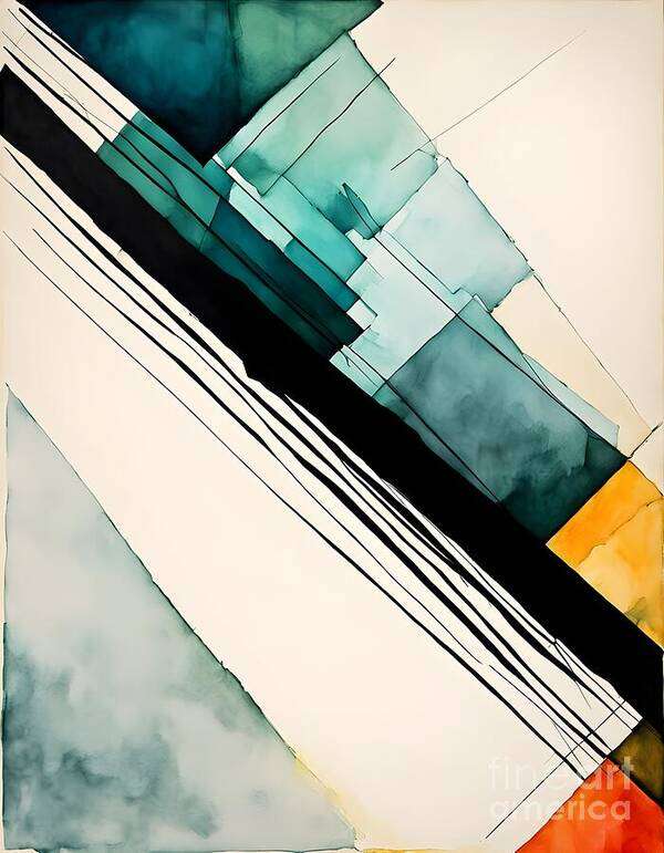 Abstract Art Print featuring the digital art Abstract Geometric and Bold by Jennifer Van Niekerk