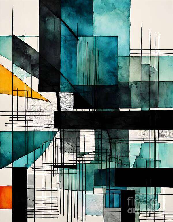 Abstract Art Print featuring the digital art Complex Network by Jennifer Van Niekerk