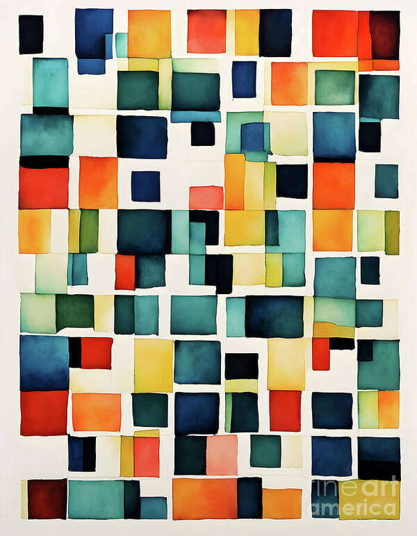 Geometric Art Print featuring the digital art Dynamic Mosaic by Jennifer Van Niekerk