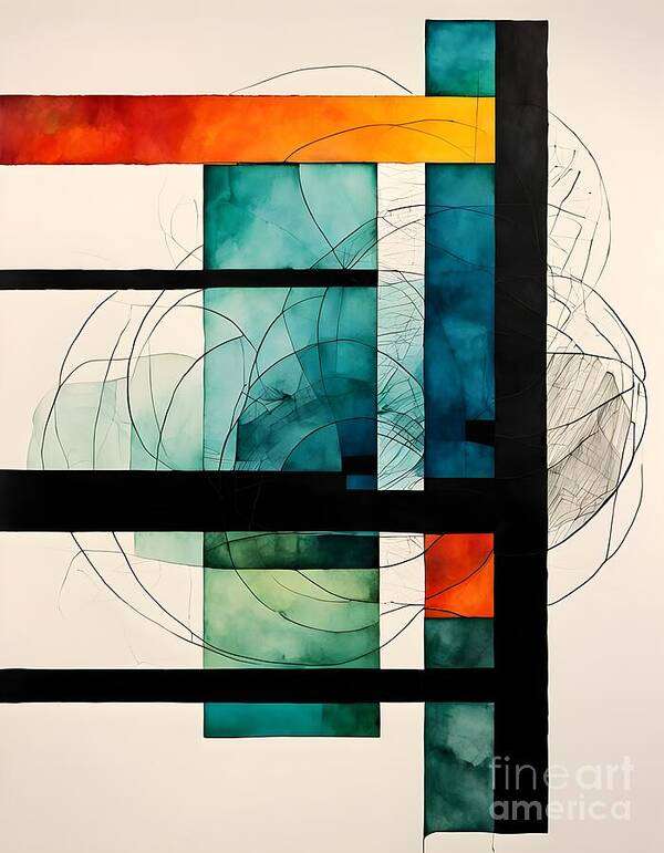 Abstract Art Print featuring the digital art Intriguing Modernism by Jennifer Van Niekerk