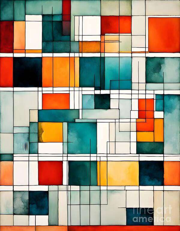 Geometric Art Print featuring the digital art Modernist Structure by Jennifer Van Niekerk