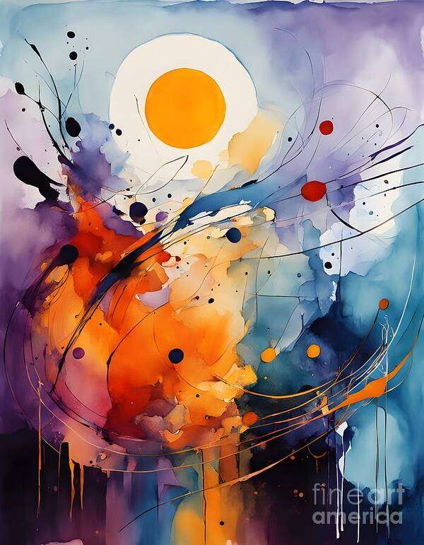 Abstract Art Print featuring the digital art Sunny Side up II by Jennifer Van Niekerk
