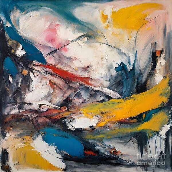 Abstract Art Print featuring the digital art Broad Sweeping Strokes by Jennifer Van Niekerk