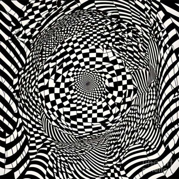 Optical Illusion Art Print featuring the digital art Checkerboard Optical Illusion by Jennifer Van Niekerk