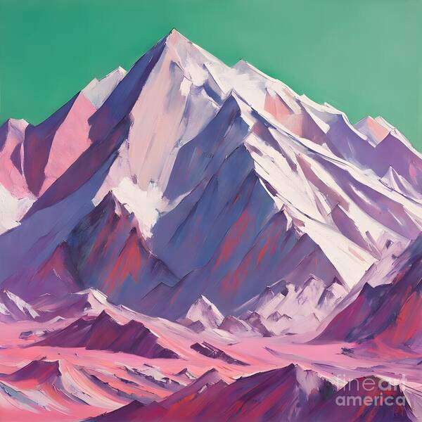 Mountains Art Print featuring the digital art Dramatic Mountain Scene by Jennifer Van Niekerk
