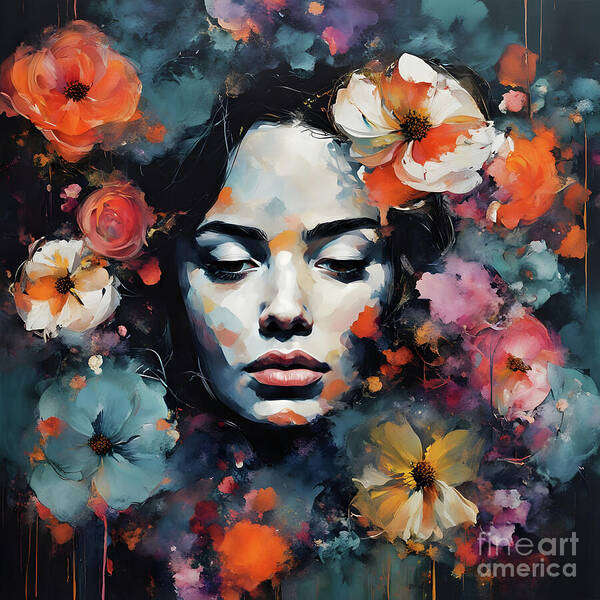 Portrait Art Print featuring the digital art Ethereal Beauty by Jennifer Van Niekerk
