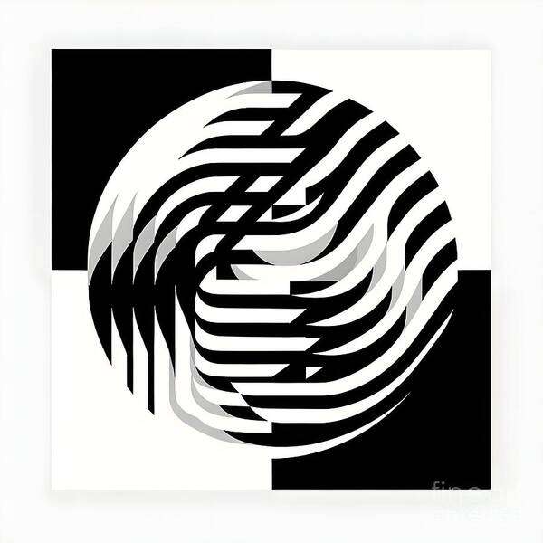 Geometric Art Print featuring the digital art Geometrical Optical Illusion by Jennifer Van Niekerk