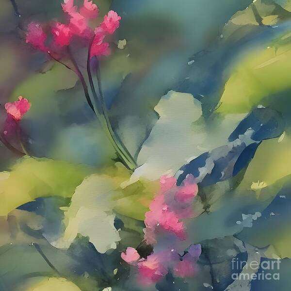 Watercolor Art Print featuring the digital art Geranium Botanical by Jennifer Van Niekerk