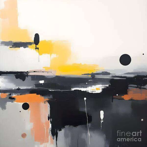 Abstract Art Print featuring the digital art Interaction of colour by Jennifer Van Niekerk