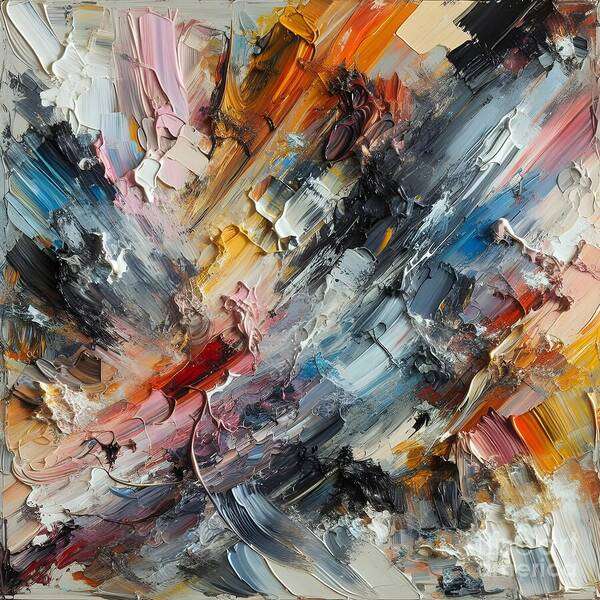 Abstract Art Print featuring the digital art Marula Abstract by Jennifer Van Niekerk