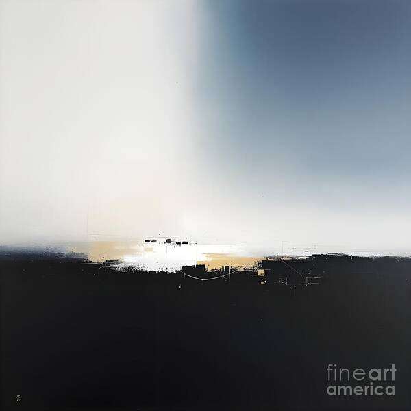 Abstract Art Print featuring the digital art Misty Atmospheric Abstract Landscape by Jennifer Van Niekerk