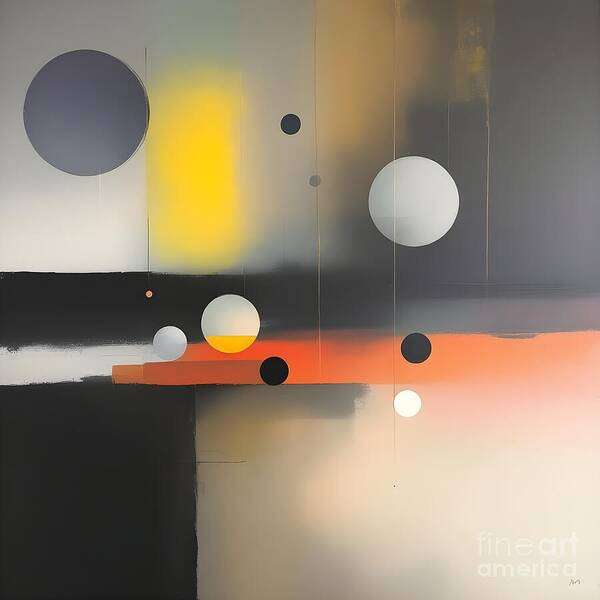 Geometric Art Print featuring the digital art Sharp Geometric Contrast by Jennifer Van Niekerk