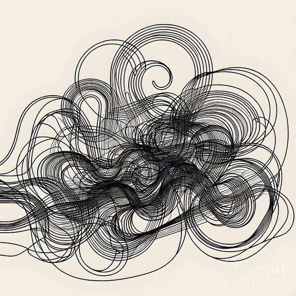 Abstract Art Print featuring the digital art Swirls Intertwine by Jennifer Van Niekerk