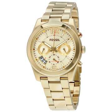 Fossil Perfect Boyfriend Gold Tone Dial Ladies Multifunction Watch