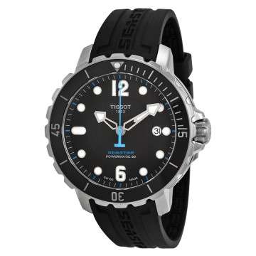 Tissot T-Sport Seastar 1000 Automatic Black Dial Black Rubber Men's Watch