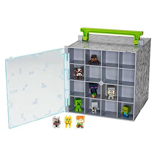 Minecraft Mojang Mattell Mini Figure Collector case holds 32 with 10 Mini Figures included