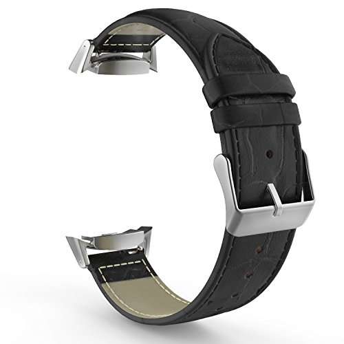 Gear S2 Watch Band, MoKo Premium Soft Genuine Leather Crocodile Pattern Replacement Strap for Samsun