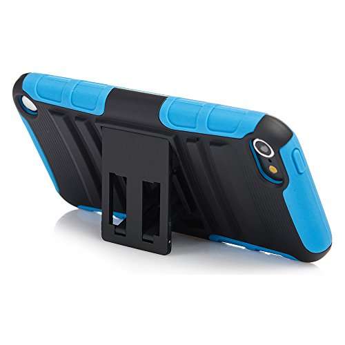 iPod Touch 6th Generation Case, Rugged Hybrid Dual Layer Protection Kickstand Full Cover Case with V