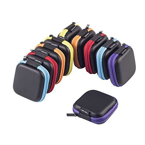 Coolsell [10-Pack] Square Carrying Cases for Cellphone Earphone Headset Earbuds Pouch Storage bags