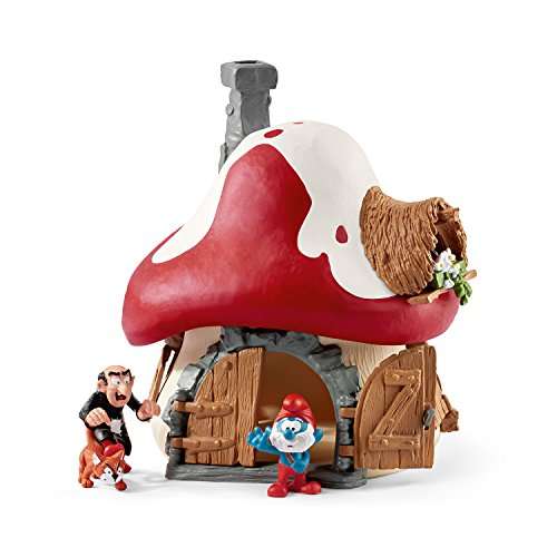 Smurfs House With Papa Smurf And Gargamel & Azrael Action Figure