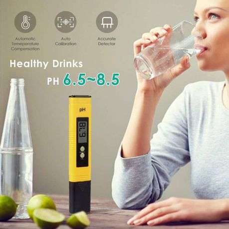 pH Meter Pen -Digital LCD - Batteries & Case included - Water Reader Tester- Yellow