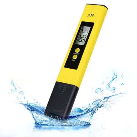 pH Meter Pen -Digital LCD - Batteries & Case included - Water Reader Tester- Yellow
