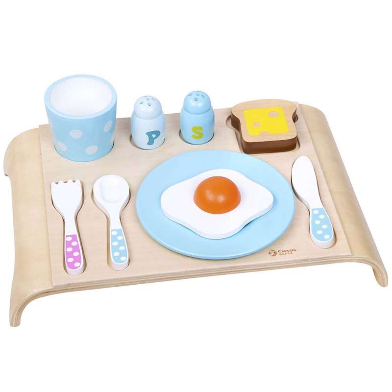 Classic World Pretend & Play - Breakfast Toy Set - 10pcs- Clearance Stock