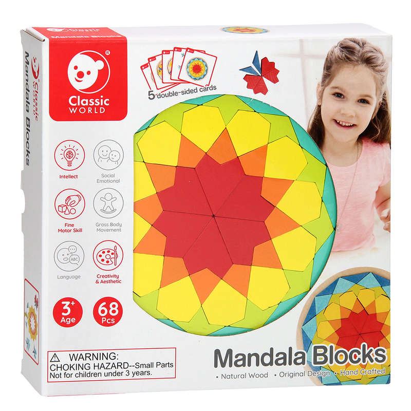 3D Puzzle - Mandala Blocks with Cards - 72pcs- Clearance Stock