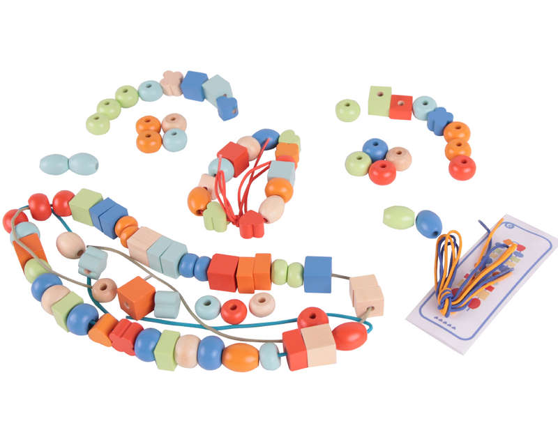 Classic World Wooden Lacing Beads - 90pcs- Clearance Stock