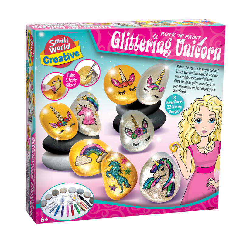 Small World Creative Glittering Unicorn River Rocks- Clearance Stock