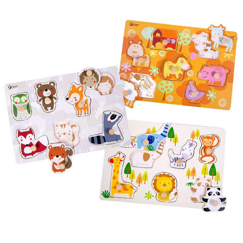 Wooden Animal Peg Puzzle Set- Clearance Stock
