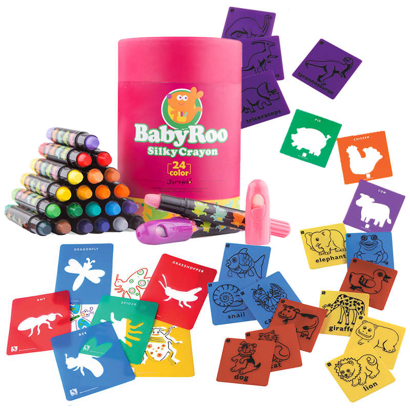 EDX Education - EDX Education Crayons, Stencil and Rubs Set Animal- Clearance Stock