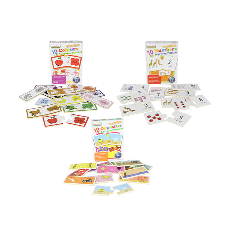 Wooden Learning Puzzle Set- Clearance Stock